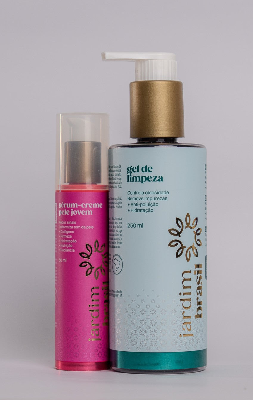 Duo Limpeza Diária + Glow: Gel de Limpeza + Sérum-Creme